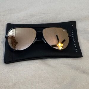 Quay Australia Silver Aviator Sunglasses